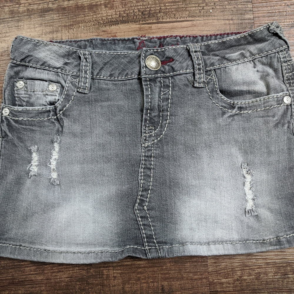 Y2K Mini Jean skirt with rhinestones